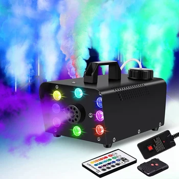 1 комплект сценична димна машина с 8 led крушки, 16 цветове, ефект противотуманной машини, штепсельная разклона за Хелоуин, САЩ