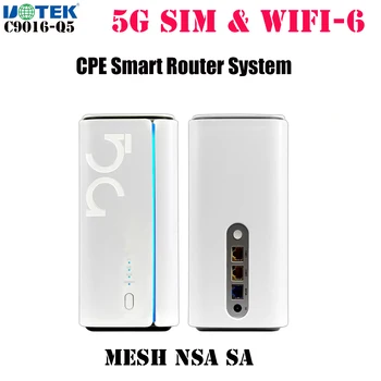 UOTEK 5G CPE Wifi 6 Вътрешен Път Mesh НСА SA 2,5 gbps със слот за СИМ-карта Gigabit ethernet Безжичен Модем С Вградена антена, Съвместими с 4G LTE