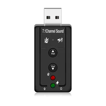 USB хъбове USB 2.0 Външна звукова карта 7.1 CH Аудио мини адаптер Кнопочное управление 3,5 мм Слушалки микрофон интерфейс Компютърни компоненти