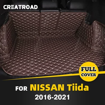 Автоматично подложка за багажника с пълно покритие на Nissan Tiida 2016-2021 20 19 18 17, тампон върху багажника на колата, аксесоари за защита на интериора