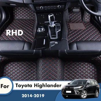 Автомобилни постелки RHD за Toyota Highlander Kluger 2020 2021 2019 2017 2018 2015 2016 (7 места) Автомобилни килими и Аксесоари за интериора