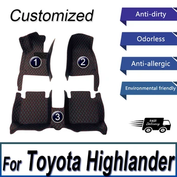 Автомобилни стелки за Toyota Highlander Seven Seats 2022, обичай автоматично накладки за краката, авто килим, аксесоари за интериора