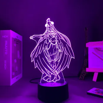 Аниме 3D Лампа Overlord Albedo Led нощна светлина за Декор Спални Подарък лека нощ