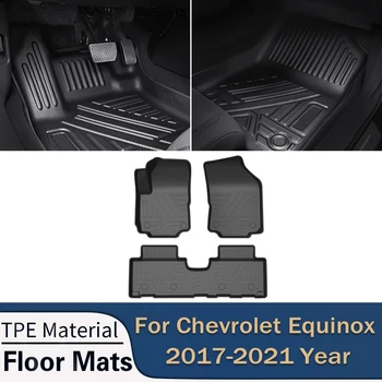 За Chevrolet Equinox 2017-2023 автомобилни постелки за пода при всякакви метеорологични условия нескользящие подложки за краката от ТПЭ, тампон за карго подложка, аксесоари за багажника