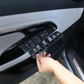За Range Rover Evoque L551 2020-23 ABS Въглеродни Влакна Авто прозорец лифт Бутони за Превключване Рамка Капак Завърши Стикер автоаксесоари LHD