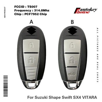 За Suzuki Shape Swift, SX4 VITARA Подмяна на Дистанционно на ключа за Управление на 2/3 От Бутона CN048027 FCCID TS007 314 Mhz PCF7952 Чип 37172-71L00