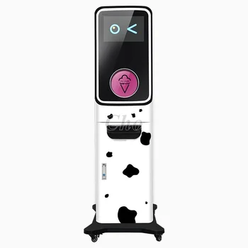 Ново постъплението на търговски автоматично вендинг машина за сладолед, сканиращ код за плащане, машина за приготвяне на сладолед в рожках
