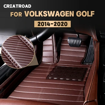 Обичай подложки, изработени от въглеродни влакна за Фолксваген Голф 2014-2020 15 16 17 18 19 фута килими, Аксесоари за интериор на автомобил