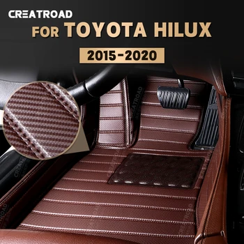 Обичай подложки, изработени от въглеродни влакна за Toyota HILUX 2015 2016 2017 2018 2019 2020, carpeted floor, за краката, аксесоари за интериор на автомобила