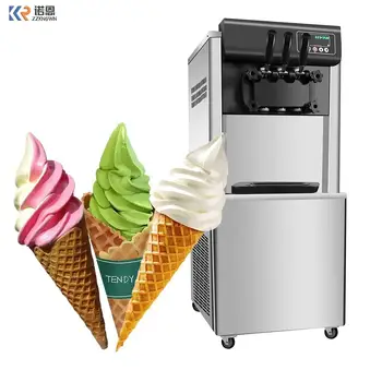 Производителите на сладолед с 3 вкусове, италианско оборудване за приготвяне на сладолед, автоматична търговска машина за приготвяне на сладолед с мека сервиране
