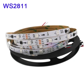 пълноцветен адресуемая led лента WS2811 RGB IC 1 м/2 м/3 м/4 м./5 м WS2811 Smart Pixel Led Strip Лента; DC12V 30/60 светодиода/m